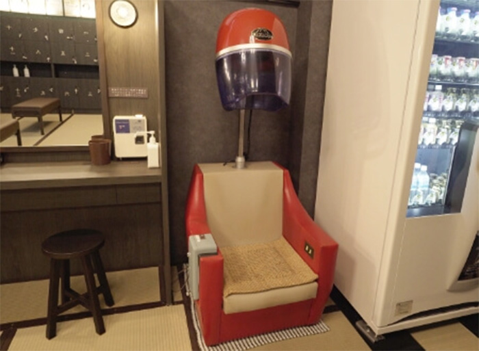 五色湯 お釜ドライヤー